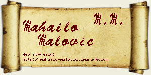 Mahailo Malović vizit kartica